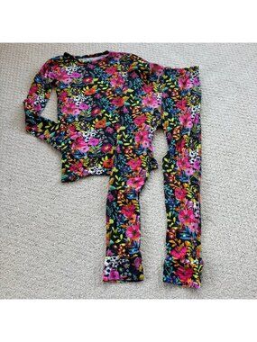 Muse threads black with colorful floral bamboo pajama set
